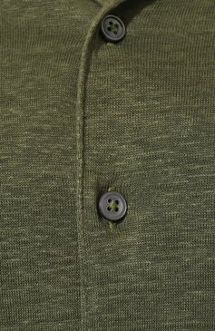 Мужская льняная рубашка GRAN SASSO зеленого цвета, арт. 60199/96800 | Фото 5 (Рукава: Короткие; Случай: Повседневный; Длина (для топов): Стандартные; Материал сплава: Проставлено; Стили: Милитари; Материал внешний: Лен; Принт: Однотонные; Воротник: Отложной; Дра�гоценные камни: Проставлено)