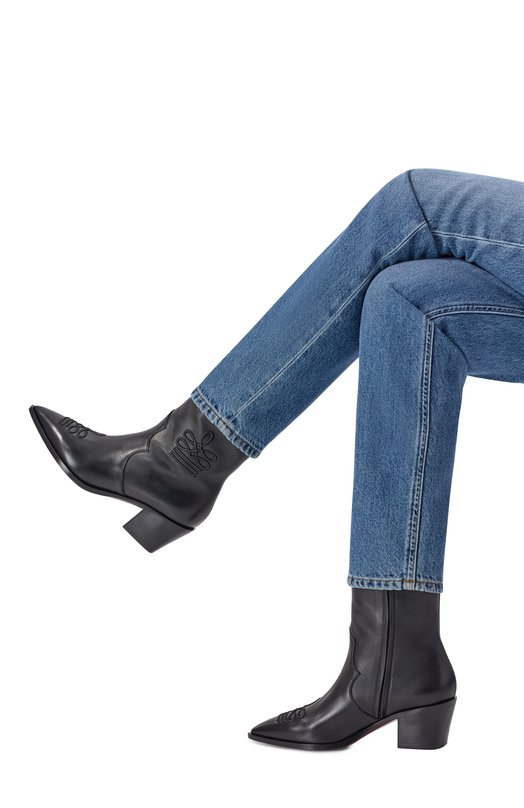 Кожаные ботильоны Santoni WT0G71985BJ2S0WF Чёрный  WT0G71985BJ2S0WF Фото 2