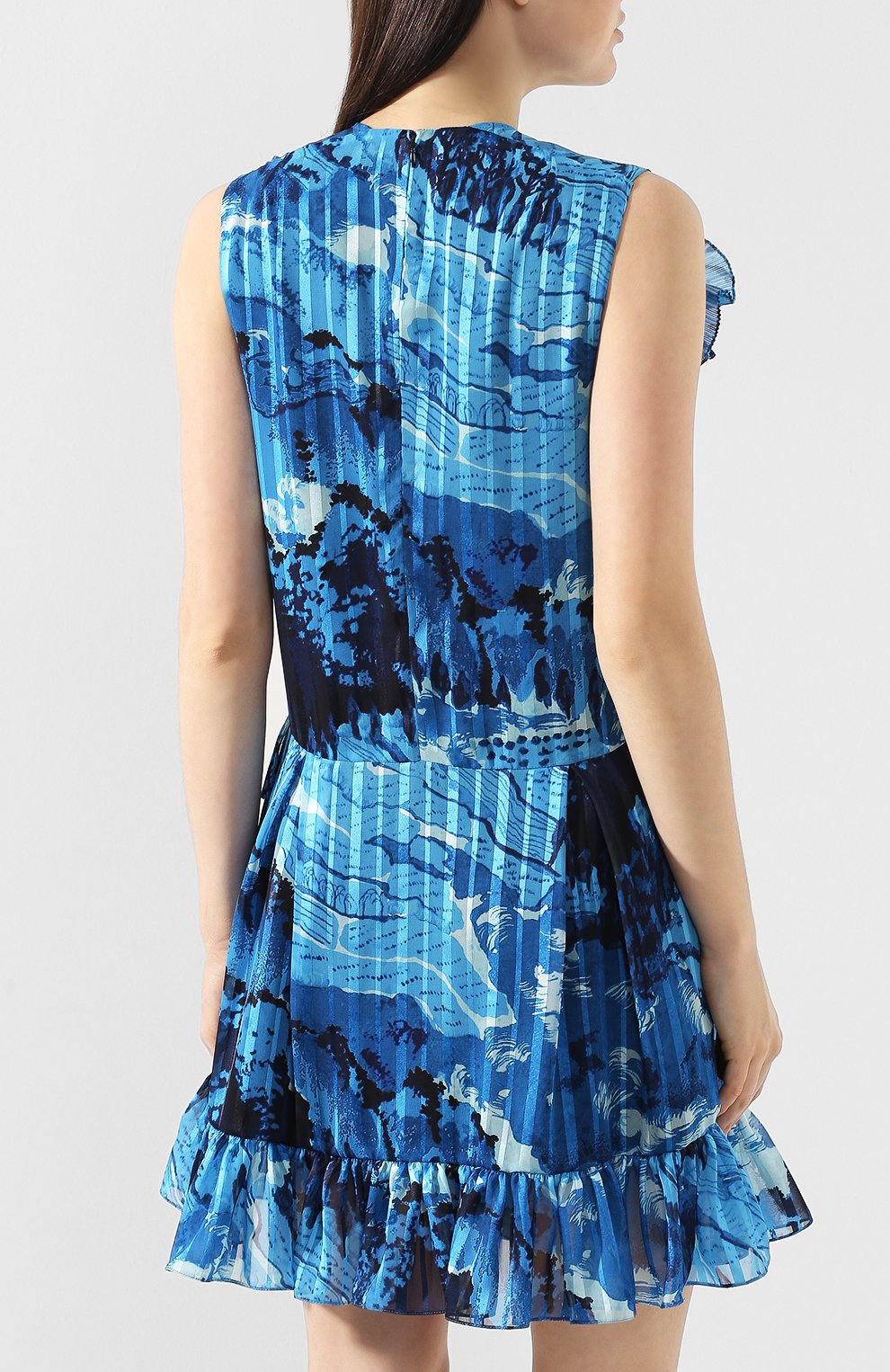 Платье с принтом VICTORIA, VICTORIA BECKHAM, арт. DRVV 642 SS19 PRINTED SATIN STRIPE, фото 4