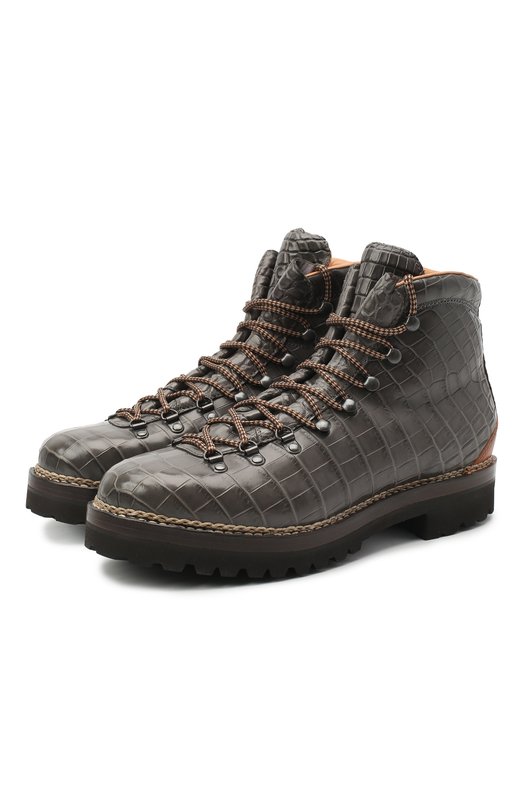 

Ботинки из кожи крокодила Ralph Lauren, Серый