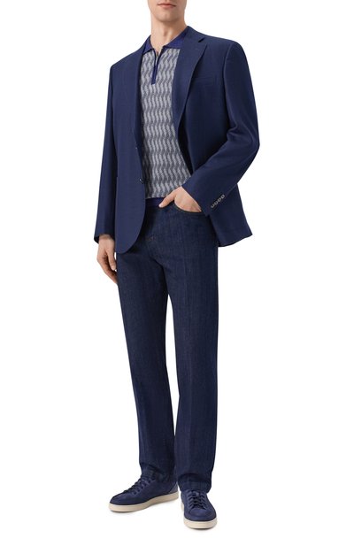 Мужская поло из хлопка и шелка ANDREA CAMPAGNA, арт. SU26C0S310-01/C0S264