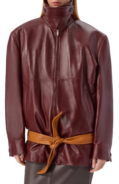 Кожаная куртка SAINT LAURENT бордового цвета по цене 1725000 руб., арт. 850082/YCTP2, фото 3 Кожаная куртка SAINT LAURENT, арт. 850082/YCTP2, фото 3