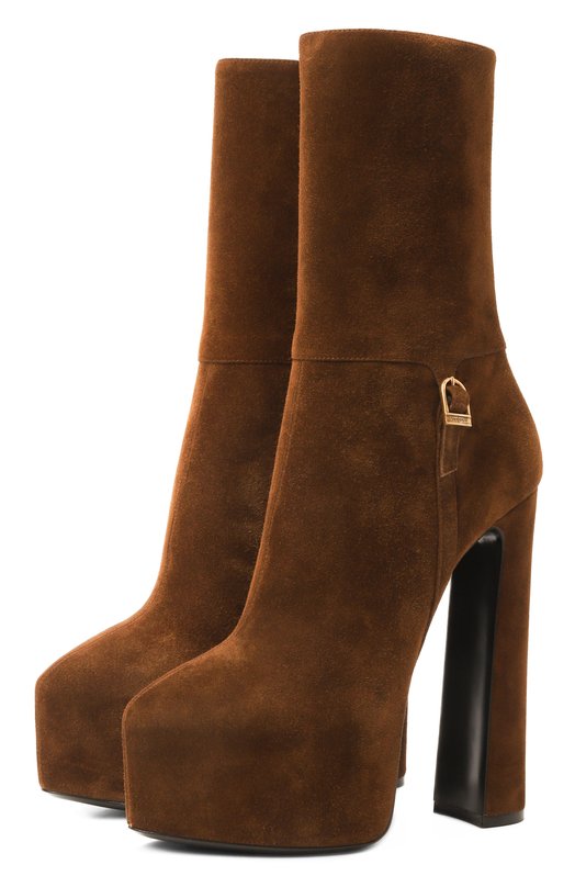 Замшевые ботильоны Nico 155 Saint Laurent 840672/0LI00 Коричневый 840672/0LI00