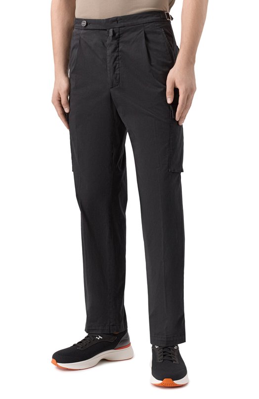 Хлопковые брюки-карго Kiton UP0005K0600F18 Чёрный  UP0005K0600F18 Фото 3