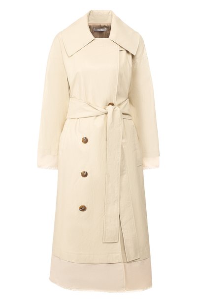 Женский хлопковый тренч REJINA PYO, арт. A085/FAUX LEATHER+ITALIAN CANVAS