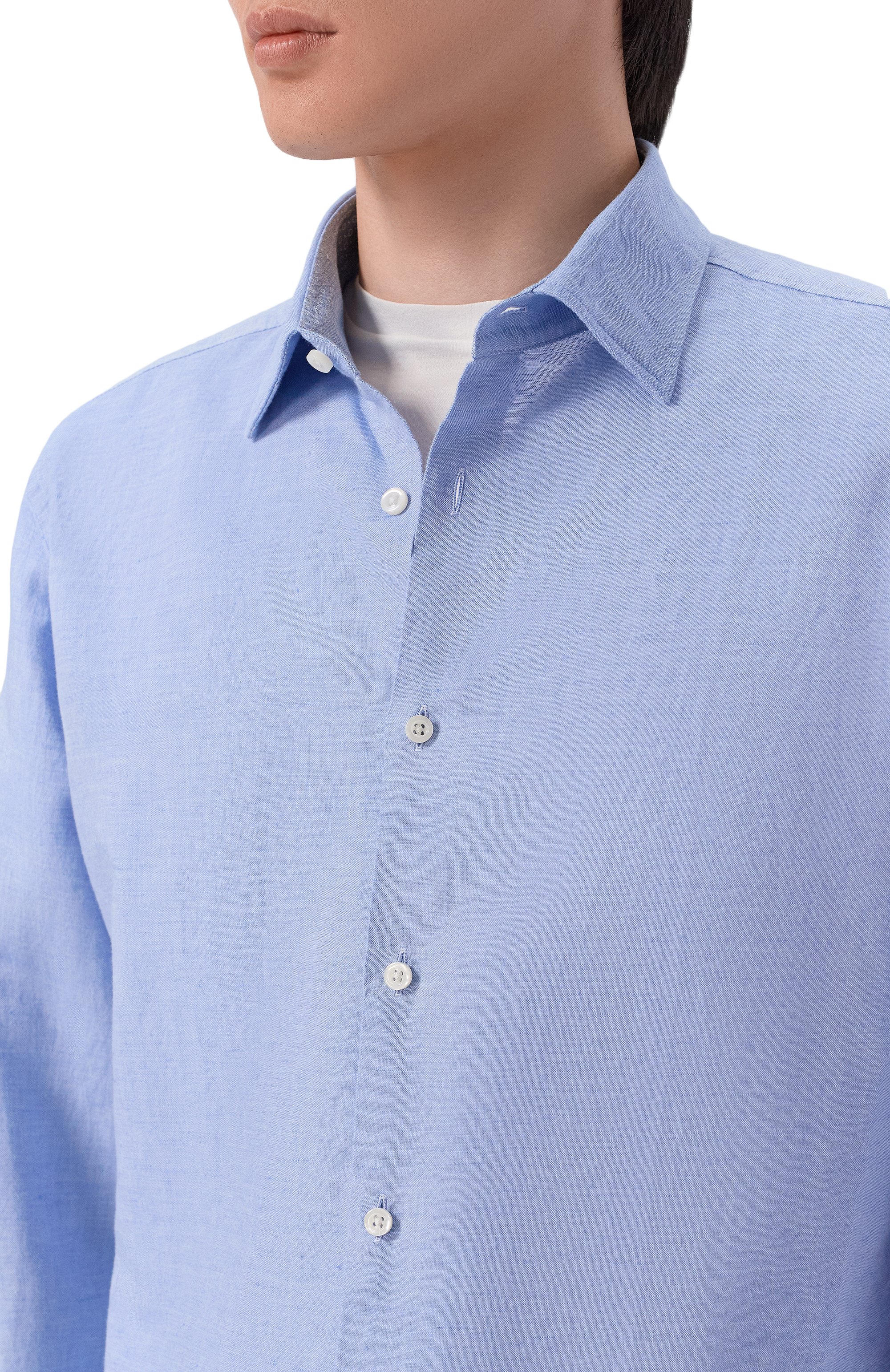 Рубашка изо льна и хлопка BOSS, арт. 50561124, фото 5