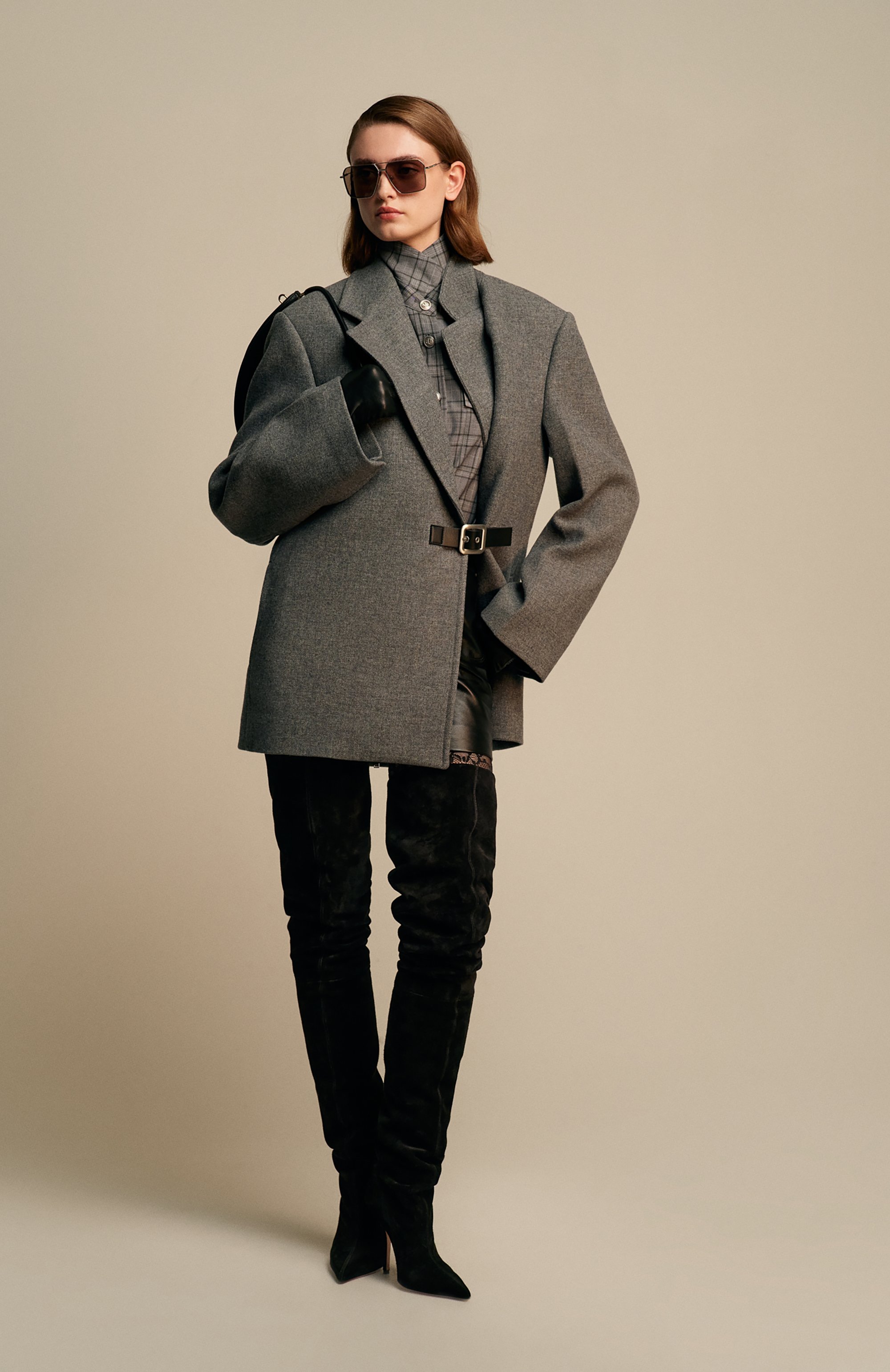 Шерстяное пальто JIL SANDER серого цвета по цене 643000 руб., арт. J02AA0189/J40258, фото 6 Шерстяное пальто JIL SANDER, арт. J02AA0189/J40258, фото 6