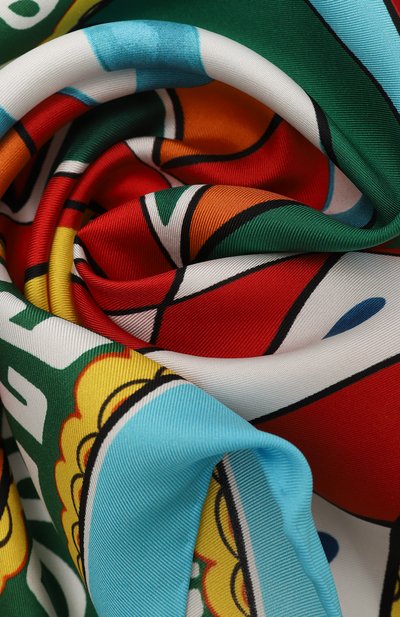 Шелковый платок DOLCE & GABBANA голубого цвета по цене 23600 руб., арт. FN093R/GDBTQ, фото 4 Шелковый платок DOLCE & GABBANA, арт. FN093R/GDBTQ, фото 4