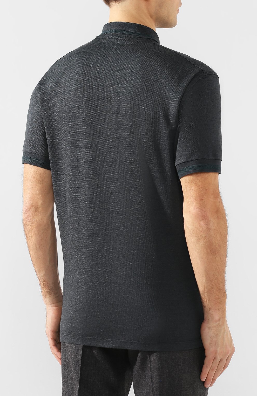 Поло из смеси хлопка и шелка ZEGNA, арт. UU541/746, фото 4