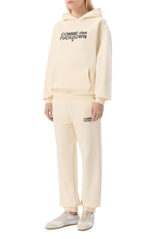 Хлопковое худи Comme des Fuckdown CFABW01355 Кремовый  CFABW01355 Фото 2