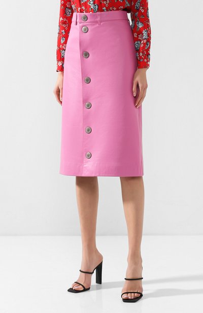 Кожаная юбка BALENCIAGA розового цвета по цене 296000 руб., арт. 556056/TDS07, фото 3 Кожаная юбка BALENCIAGA, арт. 556056/TDS07, фото 3