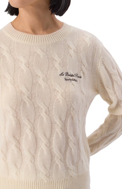 Свитер из кашемира и шерсти sporty & rich x le bristol paris SPORTY AND RICH кремового цвета по цене 36400 руб., арт. WS066517619CR01, фото 5 Свитер из кашемира и шерсти sporty & rich x le bristol paris SPORTY AND RICH, арт. WS066517619CR01, фото 5