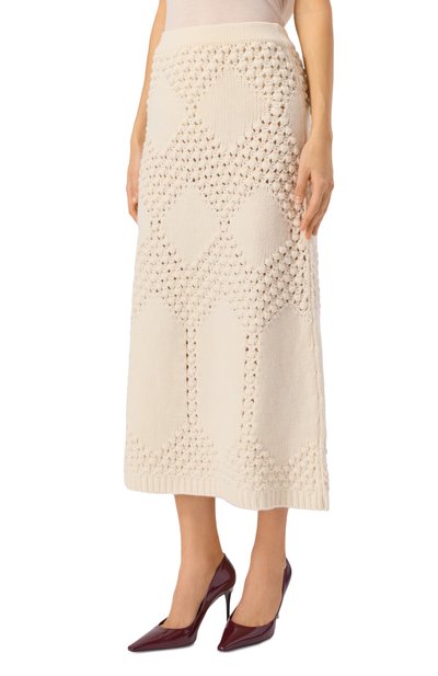 Юбка из шерсти и кашемира ELIE SAAB кремового цвета по цене 279000 руб., арт. SK240NF25/CK011, фото 3 Юбка из шерсти и кашемира ELIE SAAB, арт. SK240NF25/CK011, фото 3