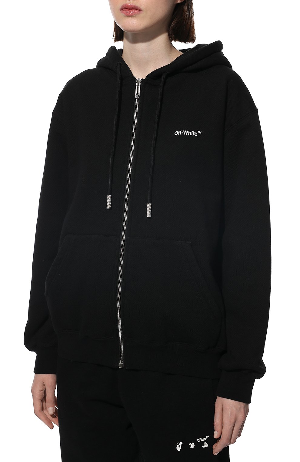 Хлопковый кардиган OFF-WHITE черного цвета по цене 73950 руб., арт. 0WBE005C99JER001, фото 3 Хлопковый кардиган OFF-WHITE, арт. 0WBE005C99JER001, фото 3