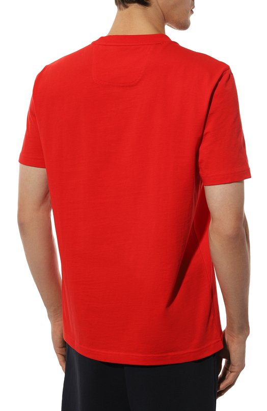 Хлопковая футболка BOSS Green Красный, фото 4