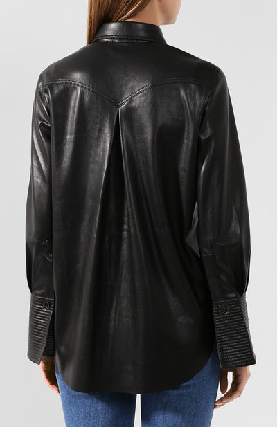 Рубашка NANUSHKA, арт. ELPI_BLACK_VEGAN LEATHER, фото 4