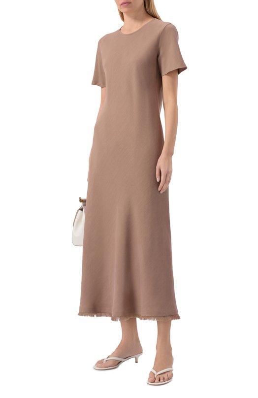 Платье из вискозы и льна Antonelli Firenze Q6047/935 Бежевый  Q6047/935 Фото 2