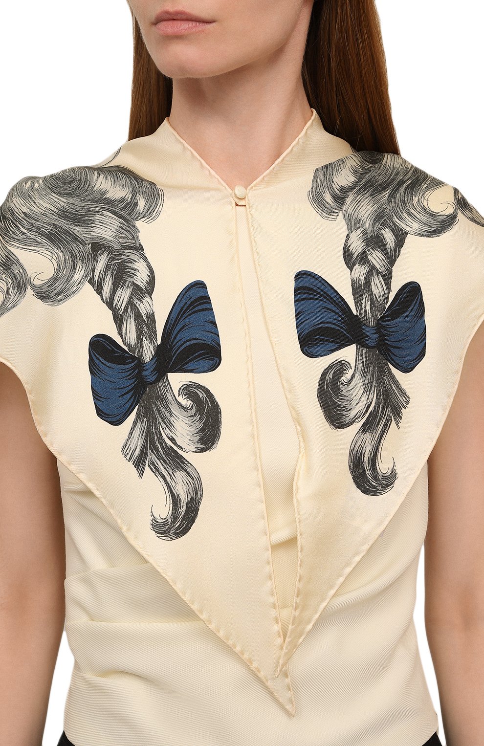 Шелковый платок GIVENCHY кремового цвета по цене 42450 руб., арт. GV1460, фото 2 Шелковый платок GIVENCHY, арт. GV1460, фото 2