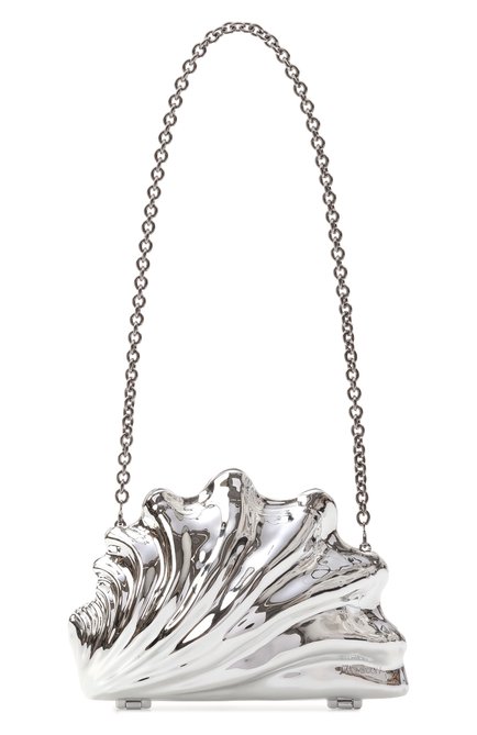 Женский клатч shell JW ANDERSON серебряного цвета, арт. HB0735/FA0456 | Фото 1 (Автоматизация состава: Проставлено; Автоматизация ТО: Проставлено; Материал: Пластик; Размер: small)