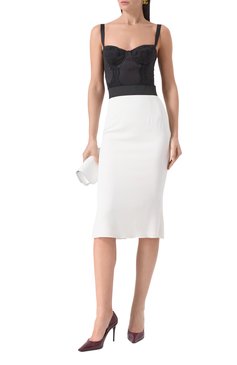 Женская юбка из вискозы DOLCE & GABBANA белого цвета, арт. F4A1FT/FUIAH | Фото 2 (Материал внешний: Вискоза; Длина Ж (юбки, платья, шорты): Миди; Стили: Гламурный; Женское Кросс-КТ: Юбка-одежда; Материал подклада: Шелк)