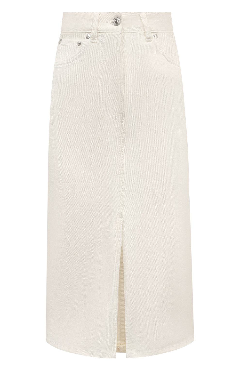 Джинсовая юбка MSGM молочного цвета по цене 26750 руб., арт. 3241MDD46 227272, фото 1 Джинсовая юбка MSGM, арт. 3241MDD46 227272, фото 1