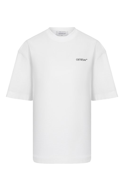 Хлопковая футболка Off-White 0WAA13FF25JER004 Белый 0WAA13FF25JER004