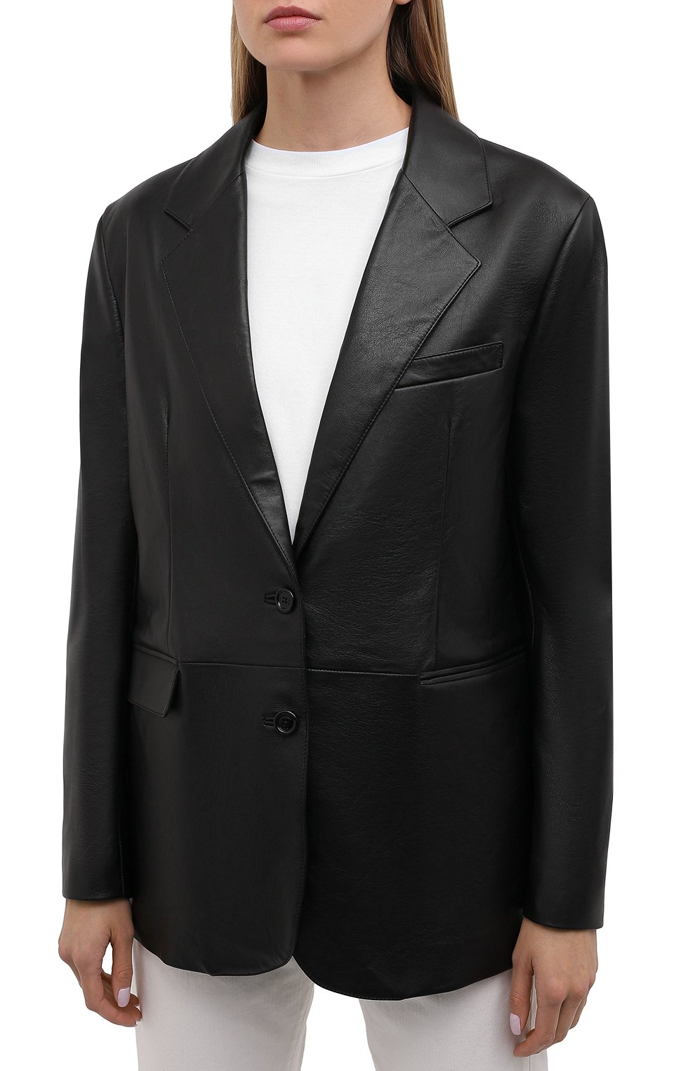 Кожаный жакет CELINE черного цвета по цене 462000 руб., арт. 2F116086H, фото 3 Кожаный жакет CELINE, арт. 2F116086H, фото 3