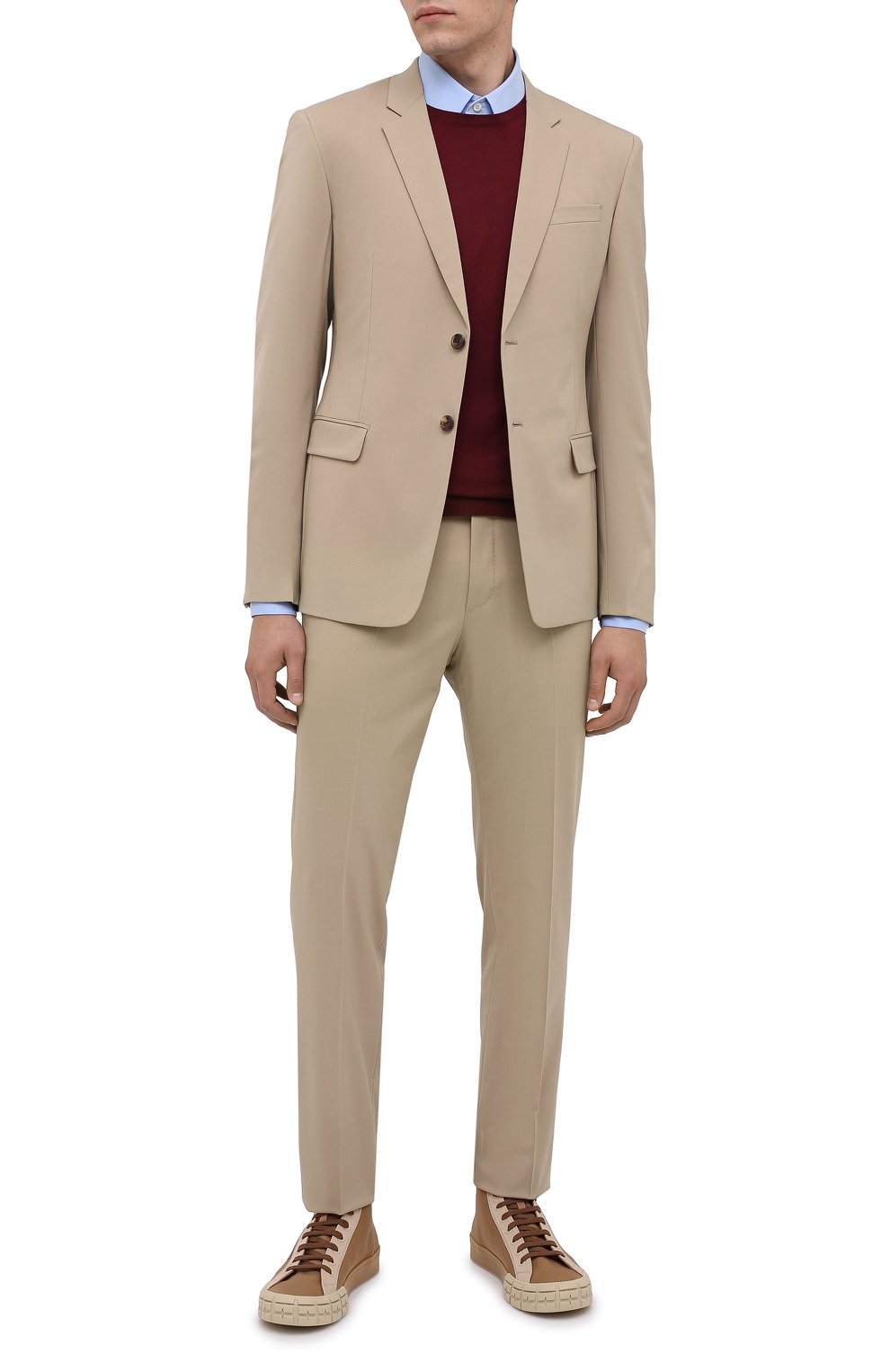 Текстильные кеды PRADA бежевого цвета по цене 86000 руб., арт. 2TG158-89C-F0ZYR, фото 2 Текстильные кеды PRADA, арт. 2TG158-89C-F0ZYR, фото 2