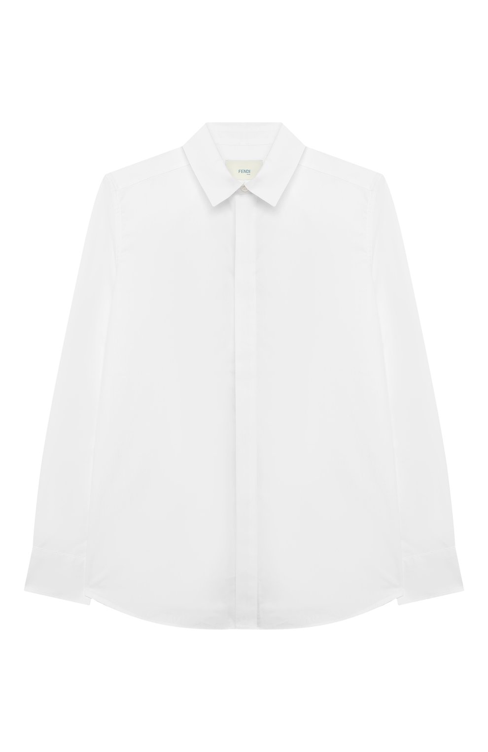 Хлопковая рубашка FENDI белого цвета по цене 36450 руб., арт. JMC116/A31W/8A-12+, фото 1 Хлопковая рубашка FENDI, арт. JMC116/A31W/8A-12+, фото 1