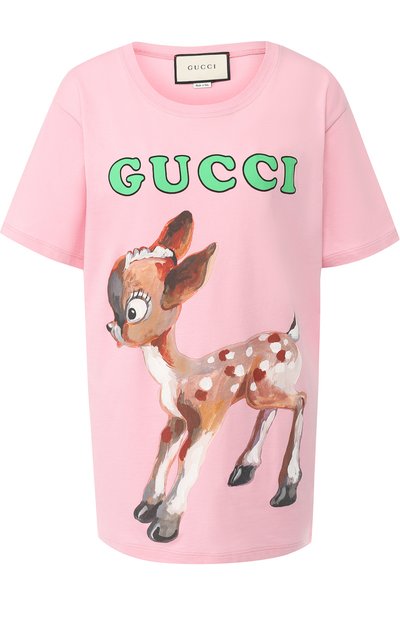Хлопковая футболка с принтом GUCCI, арт. 492347/X3P10, фото 1