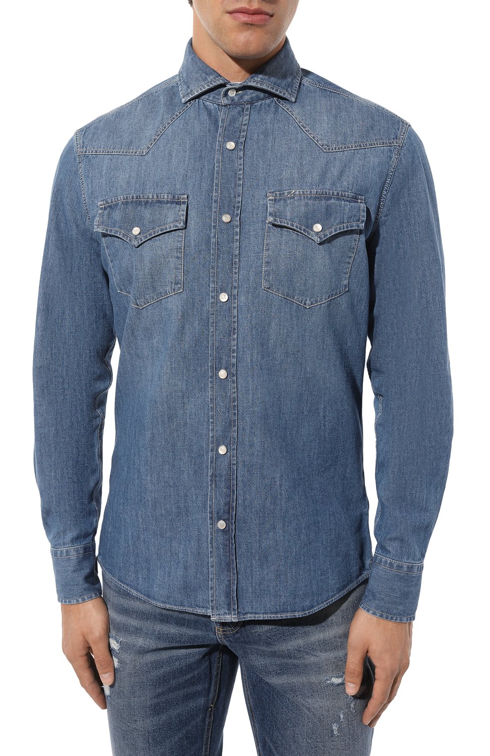 Джинсовая рубашка BRUNELLO CUCINELLI, арт. MH1924008, фото 3