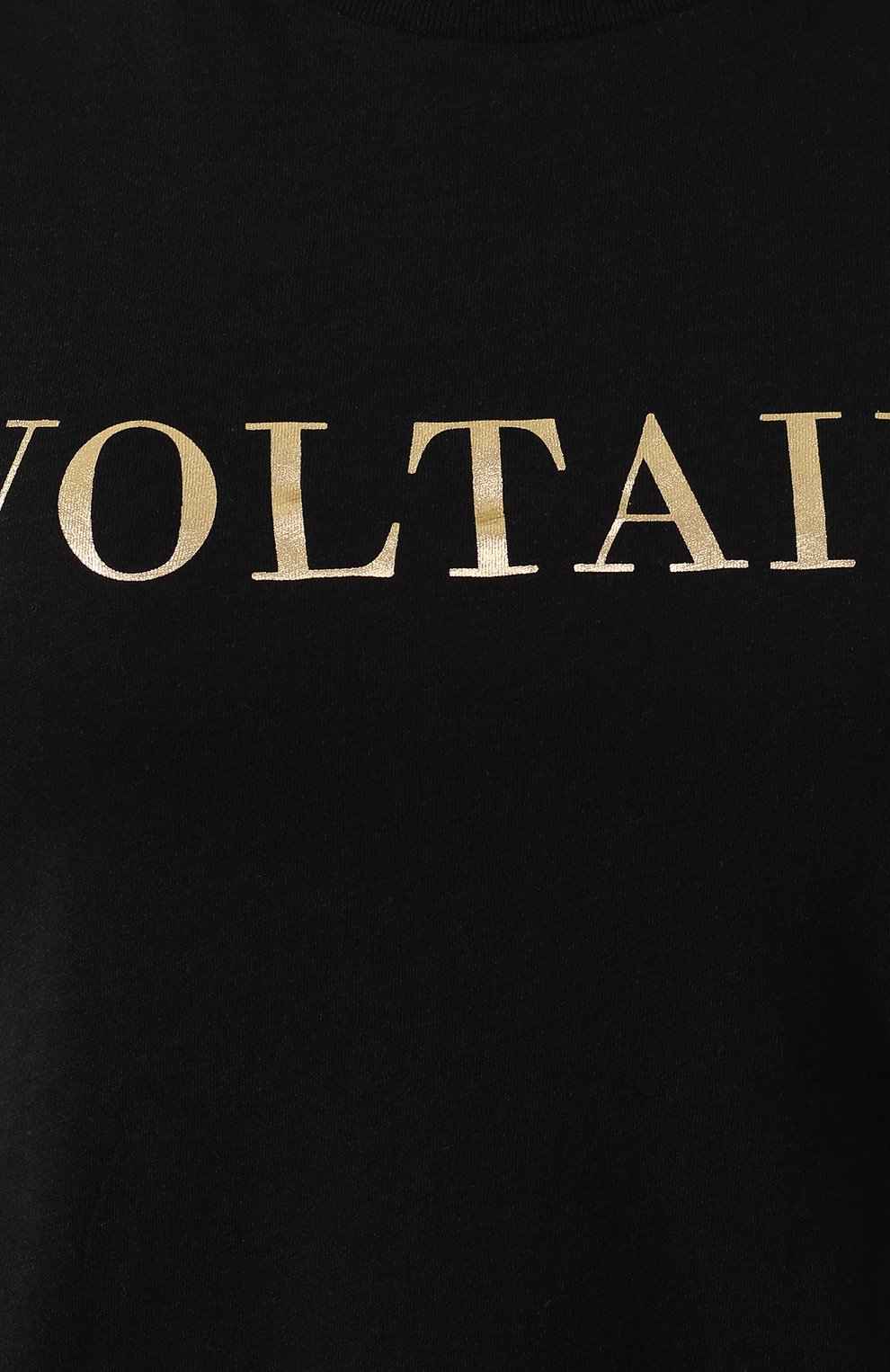 Футболка из смеси хлопка и вискозы ZADIG AND VOLTAIRE черного цвета по цене 6995 руб., арт. SHTS1810F, фото 5 Футболка из смеси хлопка и вискозы ZADIG AND VOLTAIRE, арт. SHTS1810F, фото 5