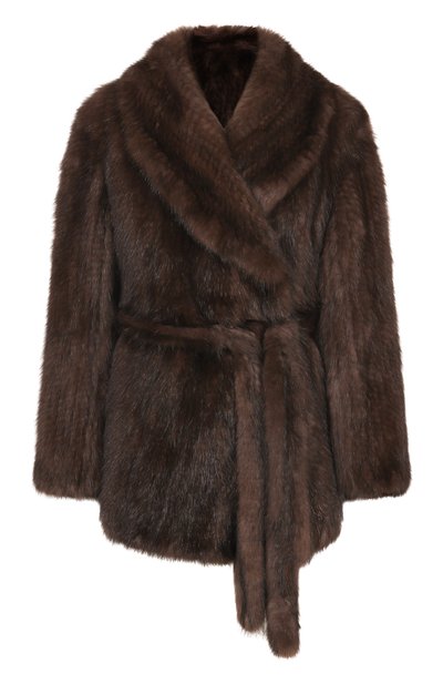 Женская шуба из вязаного соболя MVST, арт. M004/SABLE FARM NO SILVER