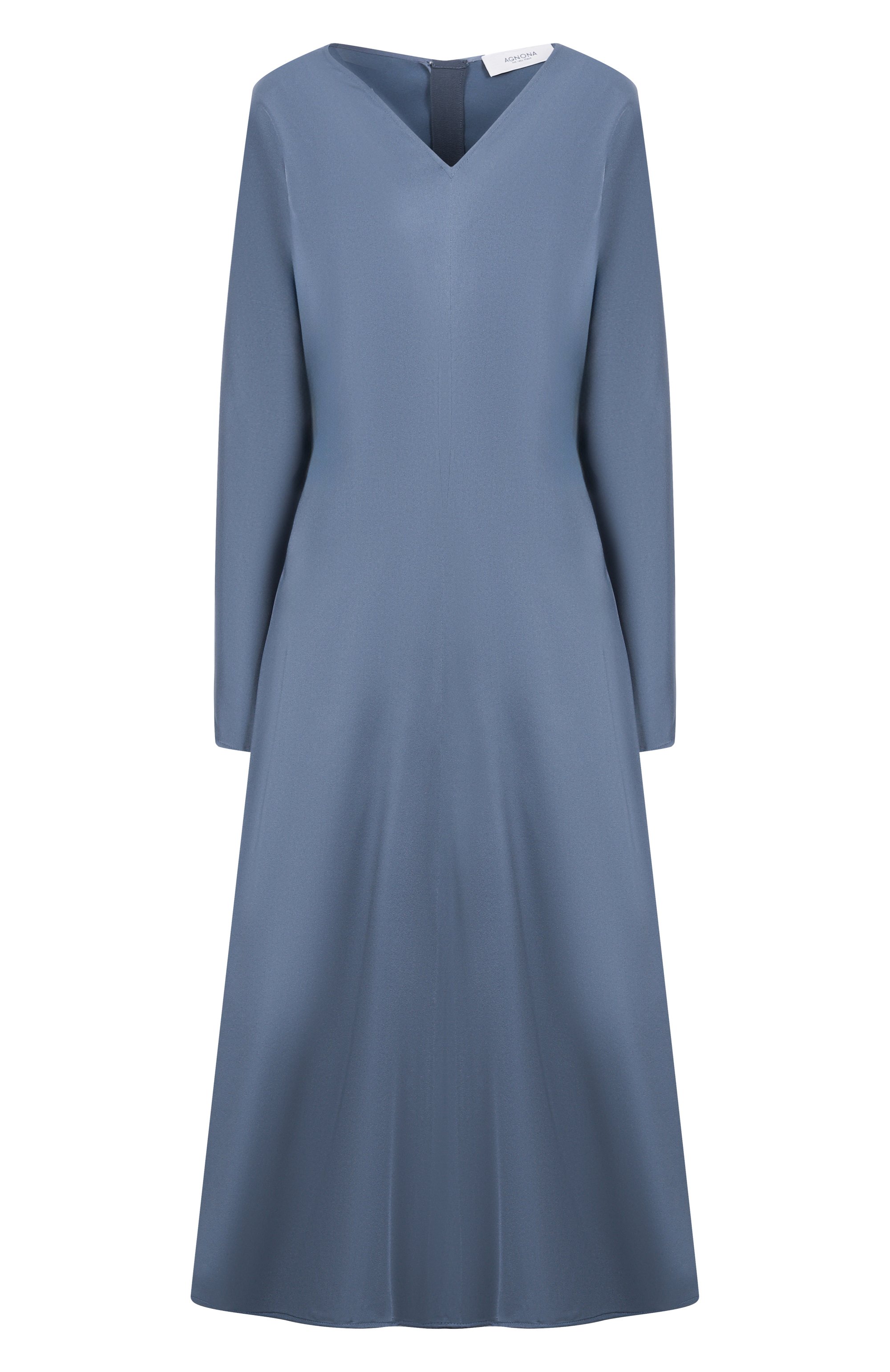 Атласное платье AGNONA синего цвета по цене 385500 руб., арт. TR1008E/U5073E, фото 1 Атласное платье AGNONA, арт. TR1008E/U5073E, фото 1