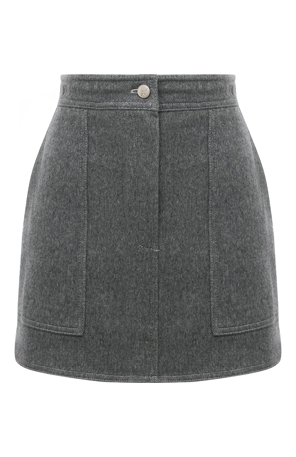 Юбка из шерсти и хлопка LVIR серого цвета по цене 36100 руб., арт. LV23F-SK03B, фото 1 Юбка из шерсти и хлопка LVIR, арт. LV23F-SK03B, фото 1