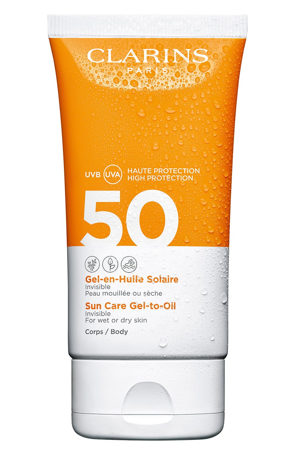 Солнцезащитный гель для тела spf 50 (150ml) CLARINS бесцветного цвета по цене 3250 руб., арт. 80061414, фото 1 Солнцезащитный гель для тела spf 50 (150ml) CLARINS, арт. 80061414, фото 1