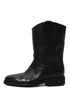 Женские кожаные полусапоги biker GOLDEN GOOSE DELUXE BRAND черного цвета, арт. GWF00153.F | Фото 4 (Подошва: Плоская; Каблук высота: Низкий; Материал внутренний: Натуральная кожа; Материал сплава: Проставлено; Драгоценные камни: Проставлено; Высота голенища: Низкие; Каблук тип: Устойчивый; Материал внешний: Натуральная кожа; Материал утеплителя: Без утеплителя)