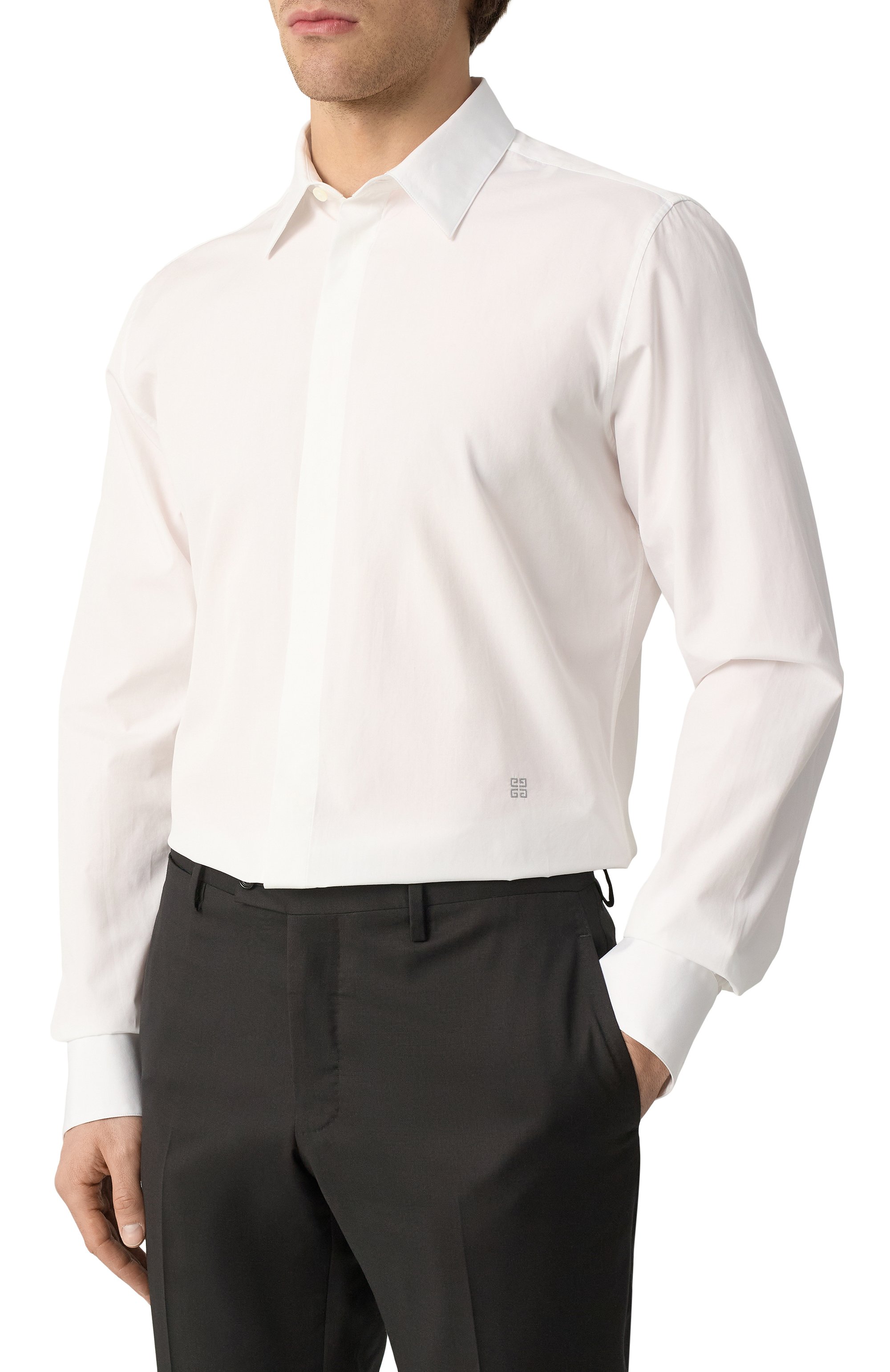 Хлопковая рубашка GIVENCHY белого цвета по цене 69950 руб., арт. BM60PQ15JT, фото 3 Хлопковая рубашка GIVENCHY, арт. BM60PQ15JT, фото 3