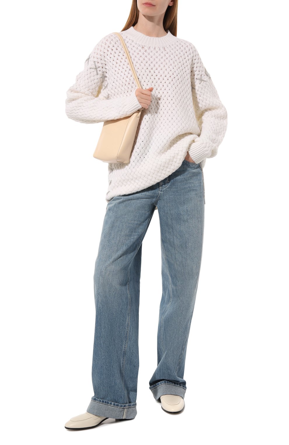 Свитер из шерсти и кашемира GIUSEPPE DI MORABITO белого цвета по цене 89950 руб., арт. PF23250KN-264, фото 2 Свитер из шерсти и кашемира GIUSEPPE DI MORABITO, арт. PF23250KN-264, фото 2