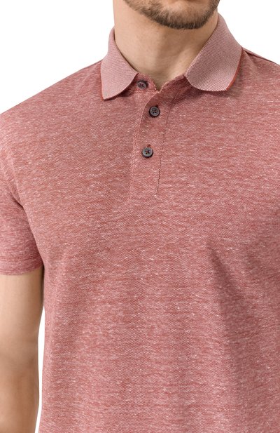 Поло из хлопка и льна BOSS, арт. 50537501, фото 5