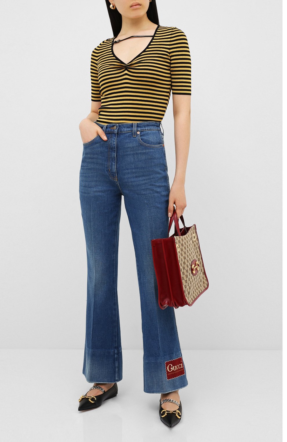 Джинсы GUCCI синего цвета по цене 58700 руб., арт. 624929/XDA6N, фото 2 Джинсы GUCCI, арт. 624929/XDA6N, фото 2