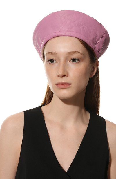 Кожаный берет COCOSHNICK HEADDRESS, арт. beretpink, фото 2
