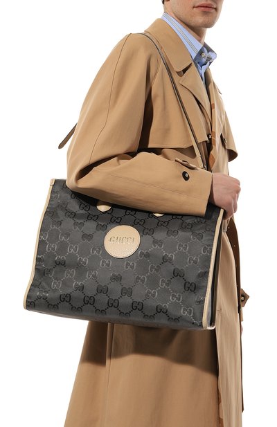 Текстильная сумка-тоут off the grid GUCCI темно-серого цвета по цене 201600 руб., арт. 630353 H9HAN, фото 2 Текстильная сумка-тоут off the grid GUCCI, арт. 630353 H9HAN, фото 2