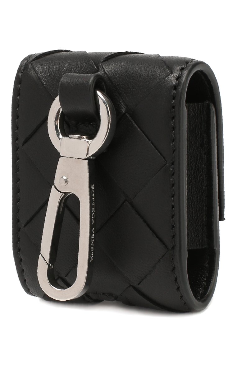 Кожаный чехол для airpods BOTTEGA VENETA черного цвета, арт. 592690/V00BI | Фото 2 (Статус проверки: Проверена категория; Женское Кросс-КТ: Кожа AirPods; Региональные ограничения белый список (Axapta Mercury): Не проставлено; Нос: Не проставлено)