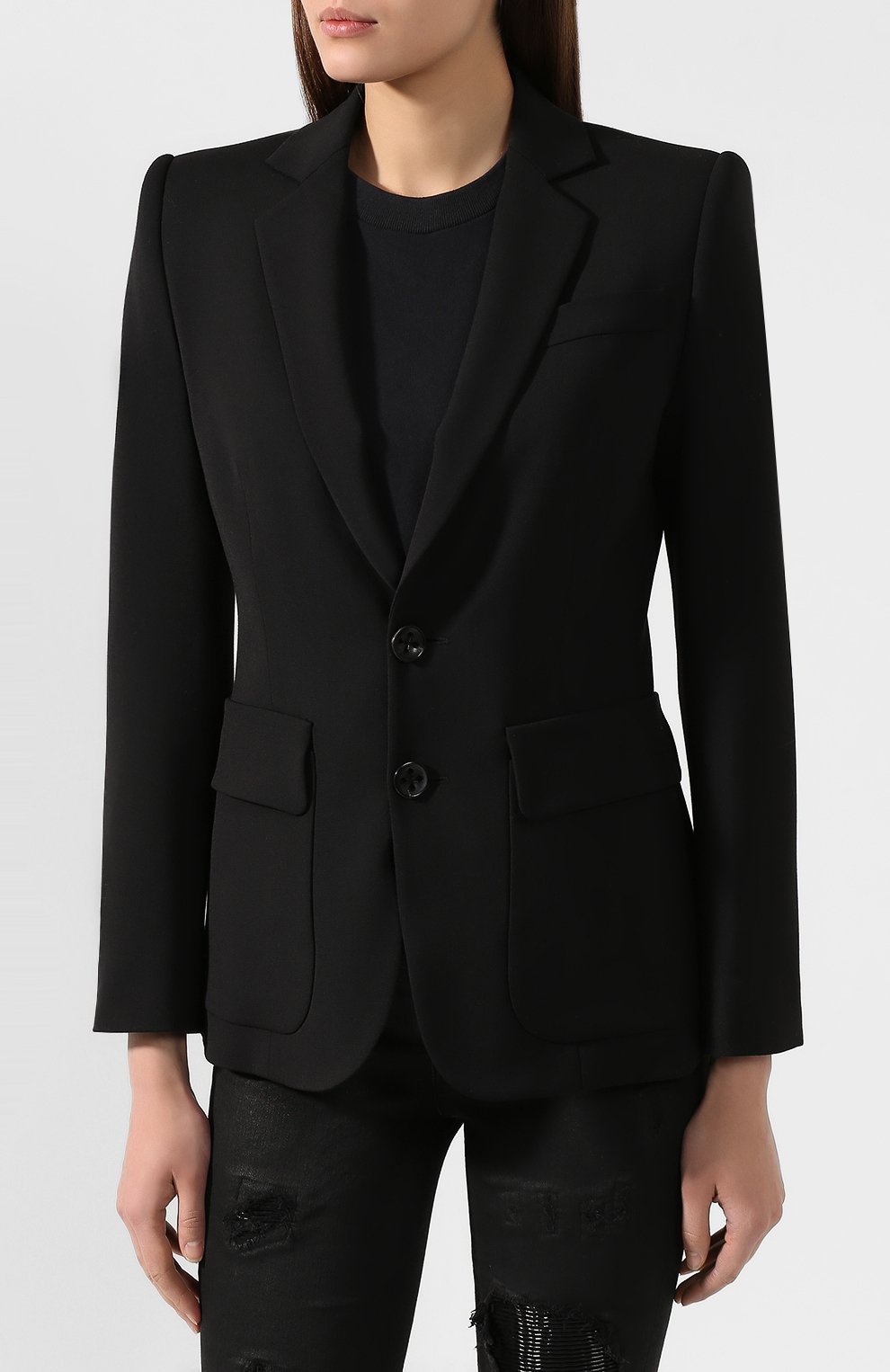 Жакет из смеси шерсти и вискозы DSQUARED2 черного цвета по цене 158500 руб., арт. S75BN0640/S36258, фото 3 Жакет из смеси шерсти и вискозы DSQUARED2, арт. S75BN0640/S36258, фото 3