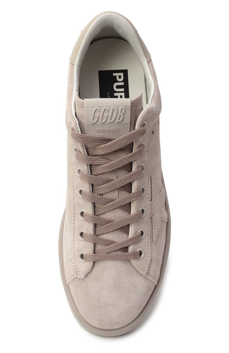 Женские замшевые кеды purestar GOLDEN GOOSE DELUXE BRAND светло-бежевого цвета, арт. GWF00197.F006507 | Фото 6 (Материал внешний: Натуральная кожа, Замша; Подошва: Платформа; Материал внутренний: Натуральная кожа; Кросс-КТ: Низкие; Стили: Кэжуэл; Материал утеплителя: Без утеплителя; Автоматизация ТО: Проставлено; Автоматизация состава: Проставлено)