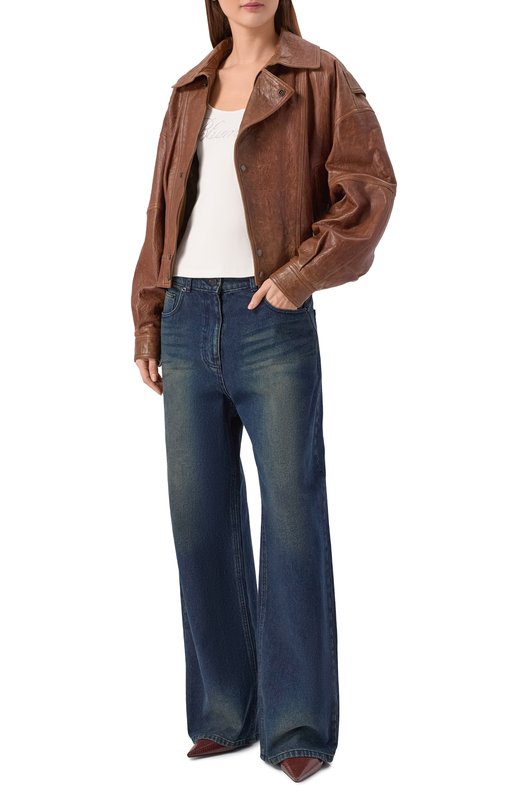 Хлопковая майка Blumarine 2T129A Белый  2T129A Фото 2