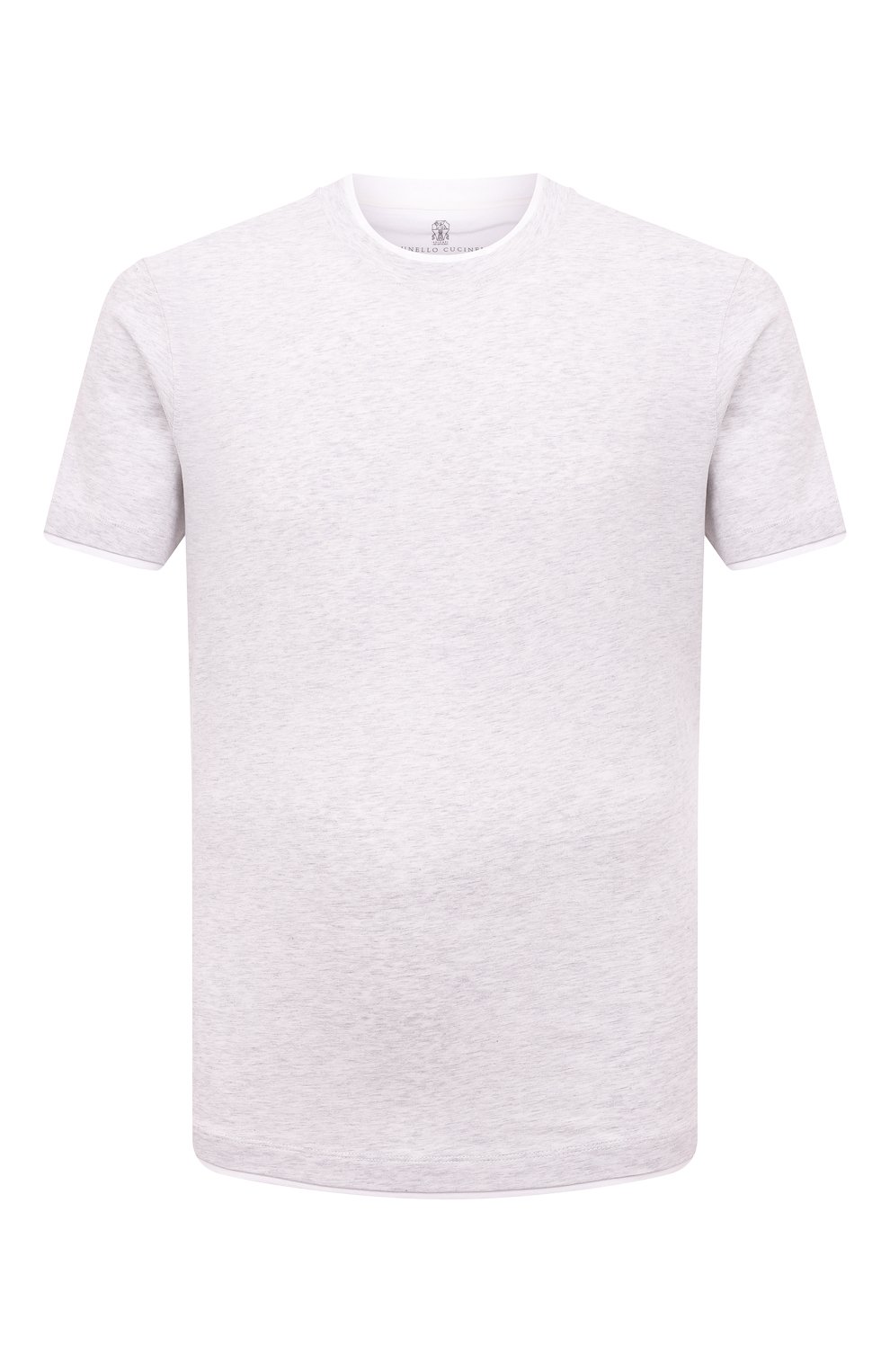 Хлопковая футболка BRUNELLO CUCINELLI светло-серого цвета по цене 36750 руб., арт. M0T617427, фото 1 Хлопковая футболка BRUNELLO CUCINELLI, арт. M0T617427, фото 1
