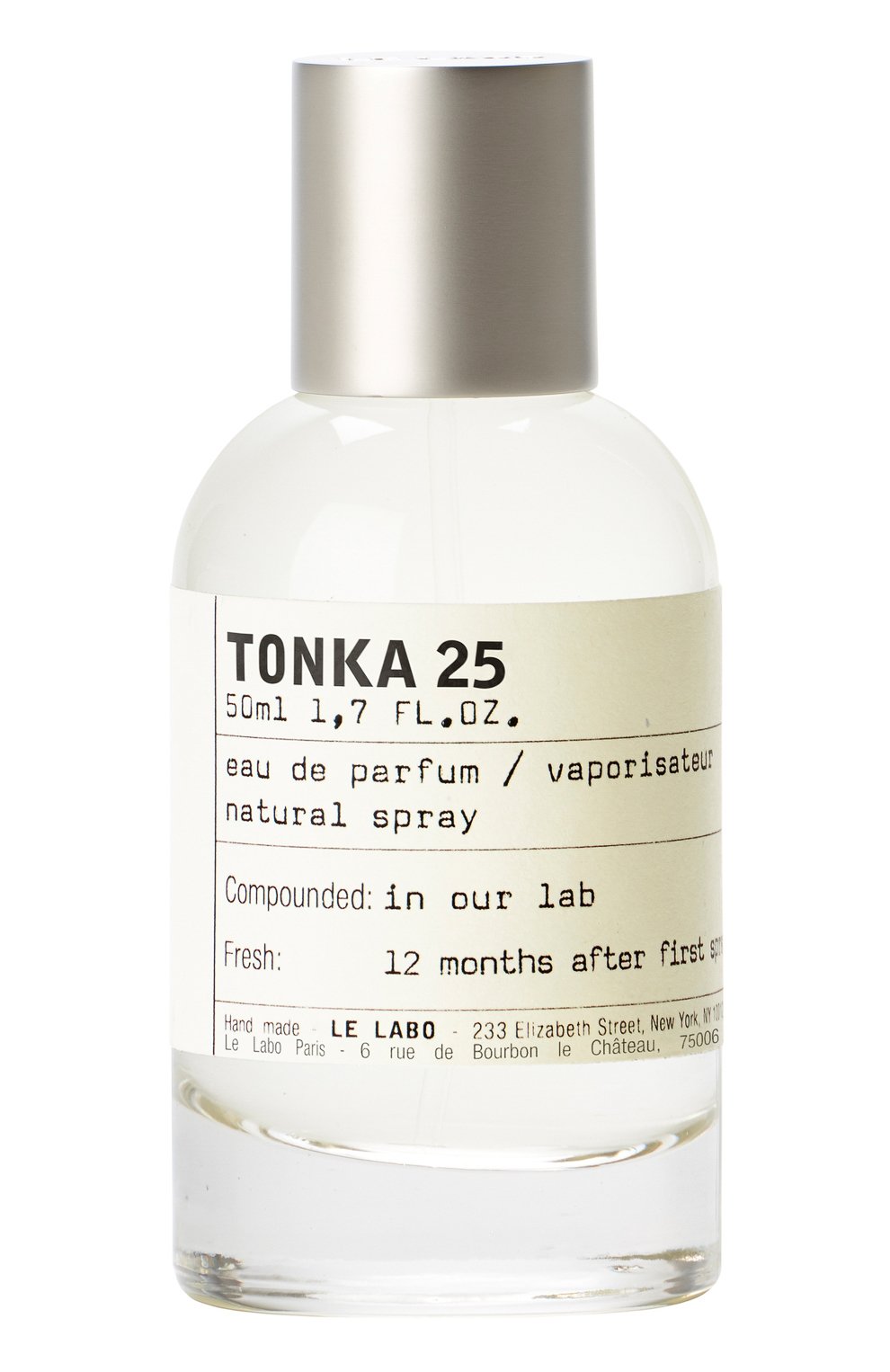 Парфюмерная вода tonka 25 (50ml) LE LABO бесцветного цвета по цене 19000 руб., арт. 842185118299, фото 1 Парфюмерная вода tonka 25 (50ml) LE LABO, арт. 842185118299, фото 1