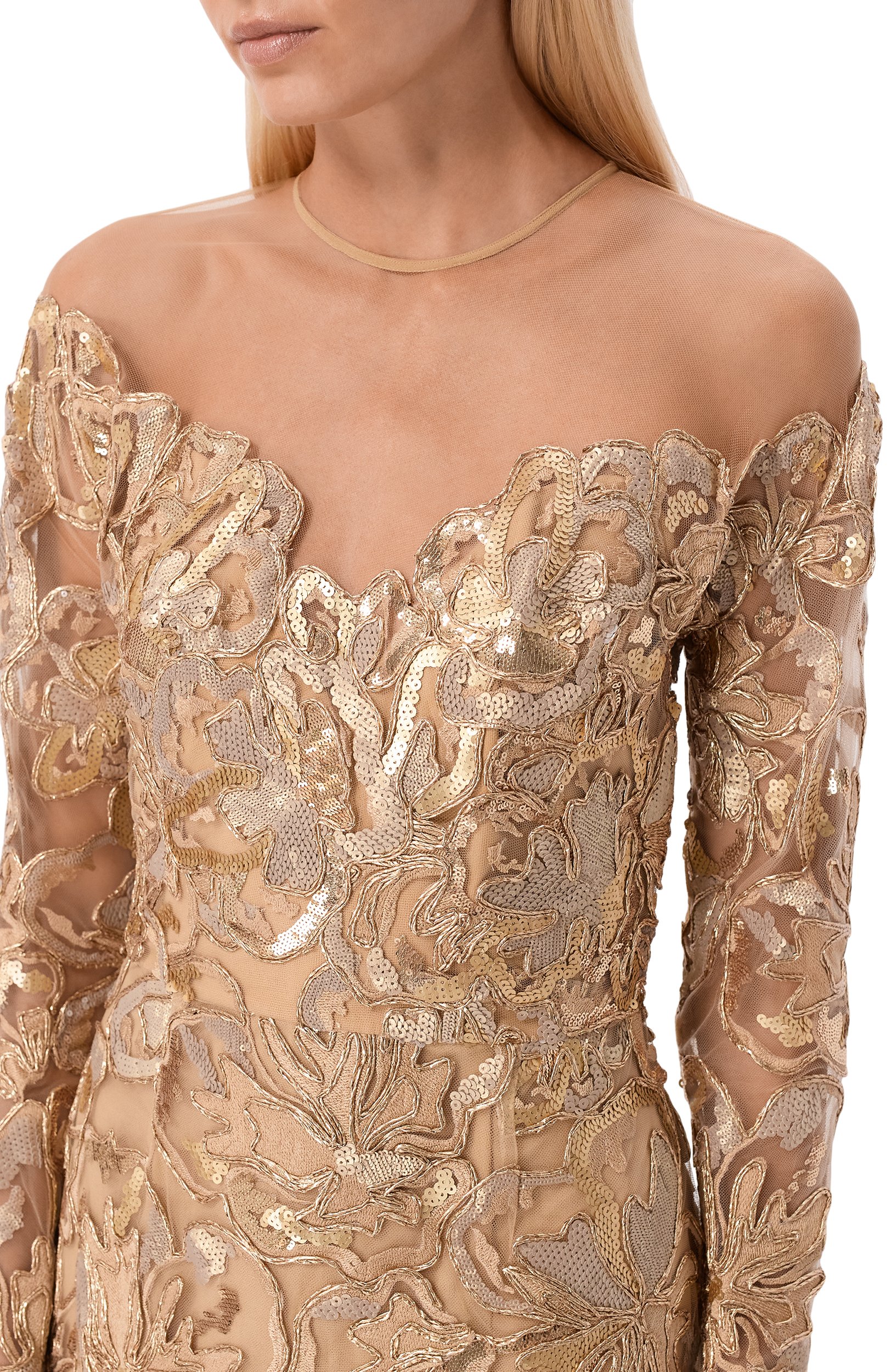Платье с отделкой пайетками ELIE SAAB, арт. D1338NP26/YA071, фото 4